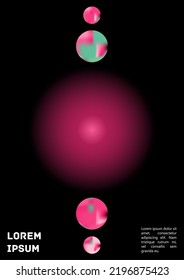 Vector Gradient Colorful Cover. Holographic Abstract Background Poster Design Template. Irrisdescent Gradient Mesh Flyer. Abstract Geometric Layout with Simple Shapes and Vibrant Colors. 