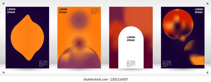 Vector Gradient Colorful Cover. Holographic Abstract Background Poster Design Template. Irrisdescent Gradient Mesh Flyer. Abstract Geometric Layout with Simple Shapes and Vibrant Colors. 