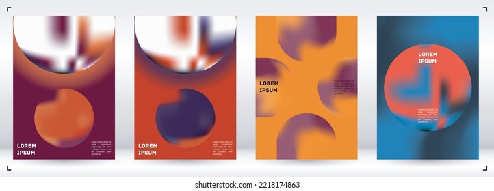 Vector Gradient Colorful Cover. Holographic Abstract Background Poster Design Template. Irrisdescent Gradient Mesh Flyer. Abstract Geometric Layout with Simple Shapes and Vibrant Colors. 