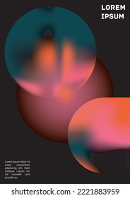 Vector Gradient Colorful Cover. Holographic Abstract Background Poster Design Template. Irrisdescent Gradient Mesh Flyer. Abstract Geometric Layout with Simple Shapes and Vibrant Colors. 