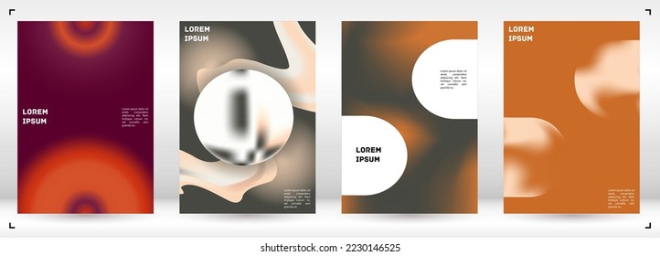 Vektorfarbige Abdeckung. Holografische abstrakte Hintergrundbild-Poster-Design-Vorlage. Irrisabenteuerlicher Gradient Mesh Flyer. Abstraktes geometrisches Layout mit einfachen Formen und lebhaften Farben. 