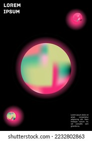Cubierta colorida del gradiente del vector. Plantilla de diseño de afiches de fondo de resumen holográfico. Volante de malla gradiente irrisorio. Resumen Diseño geométrico con formas simples y colores vibrantes. 