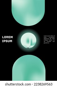 Vector Gradient Colorful Cover. Holographic Abstract Background Poster Design Template. Irrisdescent Gradient Mesh Flyer. Abstract Geometric Layout with Simple Shapes and Vibrant Colors. 