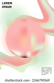 Vector Gradient Colorful Cover. Holographic Abstract Background Poster Design Template. Irrisdescent Gradient Mesh Flyer. Abstract Geometric Layout with Simple Shapes and Vibrant Colors. 
