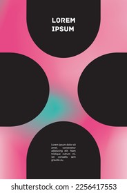 Vector Gradient Colorful Cover. Holographic Abstract Background Poster Design Template. Irrisdescent Gradient Mesh Flyer. Abstract Geometric Layout with Simple Shapes and Vibrant Colors. 