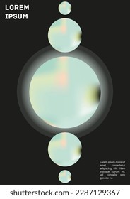 Cubierta colorida del gradiente del vector. Plantilla de diseño de afiches de fondo de resumen holográfico. Volante de malla gradiente irrisorio. Resumen Diseño geométrico con formas simples y colores vibrantes. 