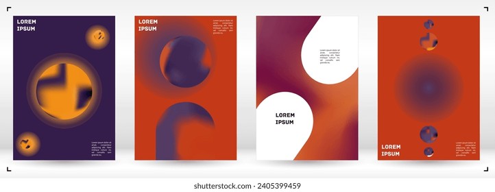 Vector Gradient Colorful Cover. Holographic Abstract Background Poster Design Template. Irrisdescent Gradient Mesh Flyer. Abstract Geometric Layout with Simple Shapes and Vibrant Colors. 