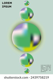 Vector Gradient Colorful Cover. Holographic Abstract Background Poster Design Template. Irrisdescent Gradient Mesh Flyer. Abstract Geometric Layout with Simple Shapes and Vibrant Colors. 