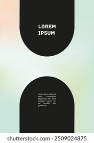 Vector Gradient Colorful Cover. Holographic Abstract Background Poster Design Template. Irrisdescent Gradient Mesh Flyer. Abstract Geometric Layout with Simple Shapes and Vibrant Colors. 