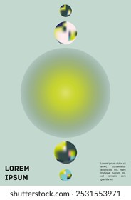 Cubierta colorida del gradiente del Vector. Plantilla de diseño de póster de fondo Abstractas holográfico. Flyer de malla degradada irriscente. Diseño geométrico Abstractas con Formas simples y Colores vibrantes. 