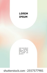Vector Gradient Colorful Cover. Holographic Abstract Background Poster Design Template. Irrisdescent Gradient Mesh Flyer. Abstract Geometric Layout with Simple Shapes and Vibrant Colors. 