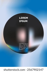 Vector Gradient Colorful Cover. Holographic Abstract Background Poster Design Template. Irrisdescent Gradient Mesh Flyer. Abstract Geometric Layout with Simple Shapes and Vibrant Colors. 