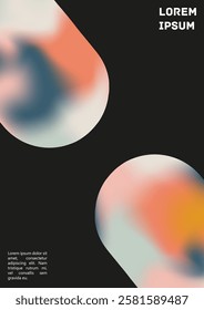 Vector Gradient Colorful Cover. Holographic Abstract Background Poster Design Template. Irrisdescent Gradient Mesh Flyer. Abstract Geometric Layout with Simple Shapes and Vibrant Colors. 