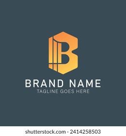 vector gradient corporate business letter B logo design template
