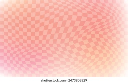 Vector Gradient distorted checkered background.