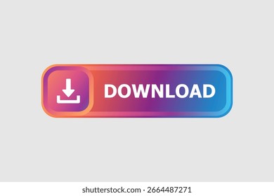 Vector gradient download button icon for web and app UI, icon design.
