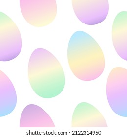 Vector gradient Easter seamless pattern and eggs  Gradient   neon colors  Especially for postcards   wrapping paper 