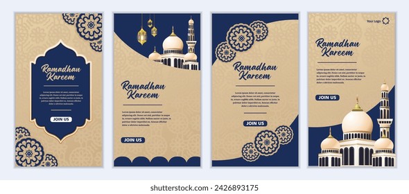 vector gradient eid al-fitr instagram stories collection