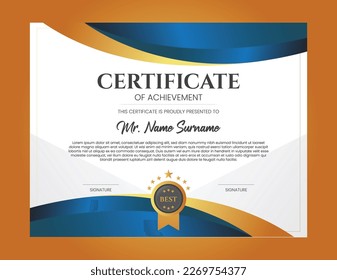 Vector gradient elegant certificate template