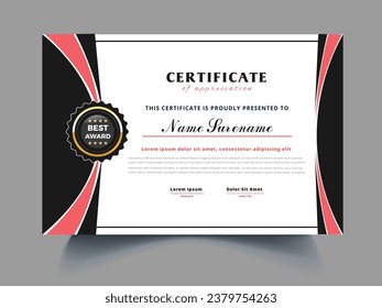 Vector gradient elegant certificate template