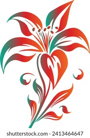 Vector Gradient Flower Stock Photo