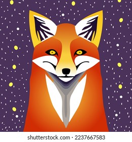 Vector gradient fox illustration artwork