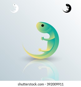 vector gradient gecko logo sign icon