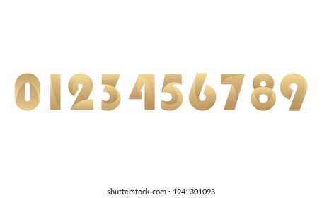 Vector gradient gold shiny color figures 