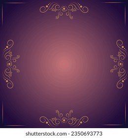 gradiente vectorial plantilla de marco de lujo dorado color púrpura 
