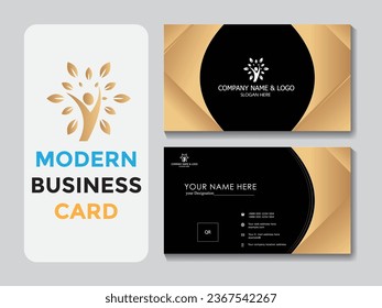 vector gradient golden luxury horizontal business card template