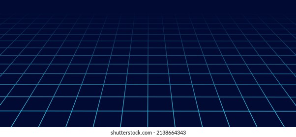 Vector gradient grid. 3d perspective background. Wireframe mesh. Vector technology background.