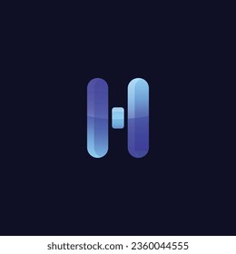 vector gradient h logo template