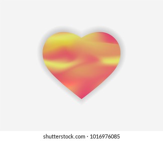 Vector gradient heart on white background. Love concept design