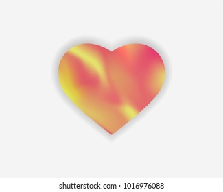 Vector gradient heart on white background. Love concept design