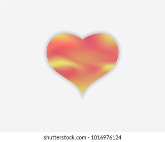 Vector gradient heart on white background. Love concept design