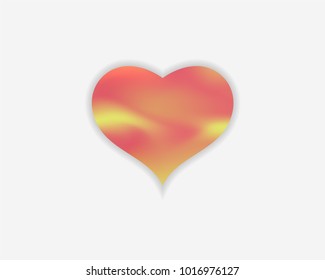 Vector gradient heart on white background. Love concept design