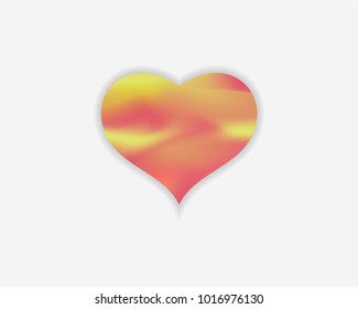 Vector gradient heart on white background. Love concept design