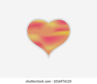 Vector gradient heart on white background. Love concept design