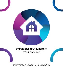 Vector Gradient Home Logo Design for Company