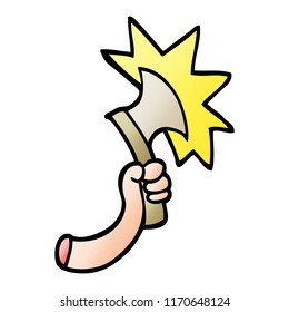 vector gradient illustration cartoon arm with axe