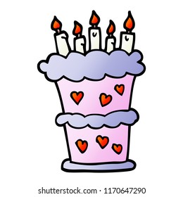 vector gradient illustration cartoon birthday cake