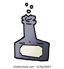 ilustración de degradado vectorial caricatura botella burbujeante