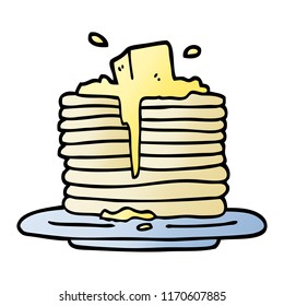 ilustración de gradiente vectorial caricatura mantequilla fusión en crepes