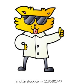 vector gradient illustration cartoon cool cat