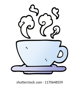 Vektorgrafik-Zeichentrickbecher mit scharfem Kaffee