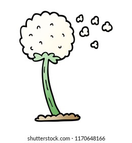 vector gradient illustration cartoon dandelion blowing in wind