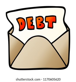 vector gradient illustration cartoon debt letter