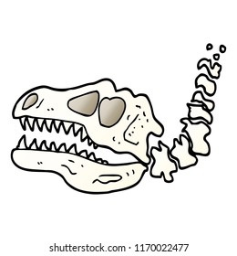 vector gradient illustration cartoon dinosaur bones