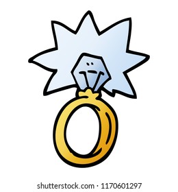 vector gradient illustration cartoon engagement ring
