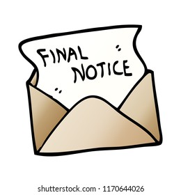 vector gradient illustration cartoon final notice letter